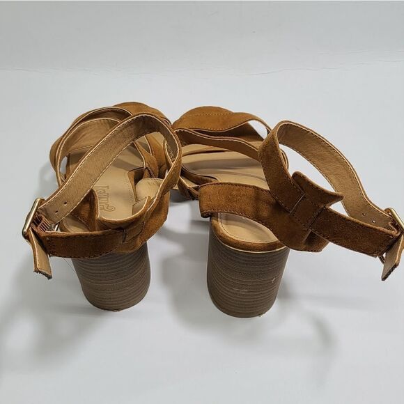 Brash Block Heel Brown Sandals Size 8 - Picture 6 of 11